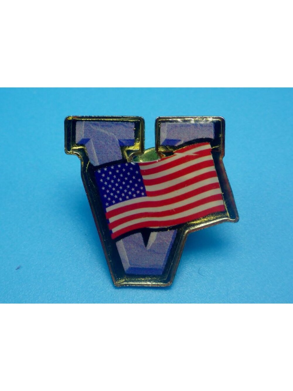 Veteran V for Victory American Flag Pin Lapel Hat Pin Tie Tack Patriotic Pinback